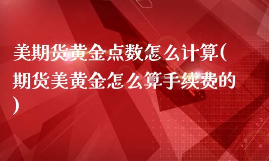 美期货黄金点数怎么计算(期货美黄金怎么算手续费的)