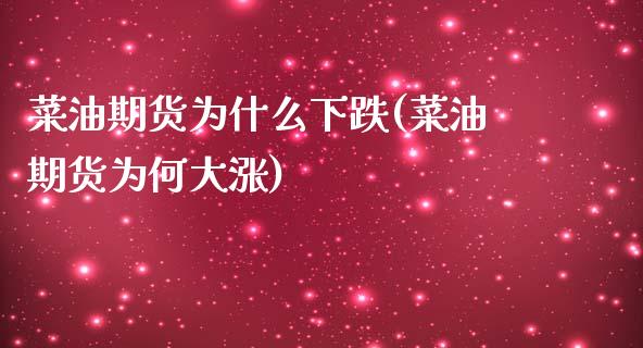 菜油期货为什么下跌(菜油期货为何大涨)_https://www.dglong8.com_财经要闻_第1张