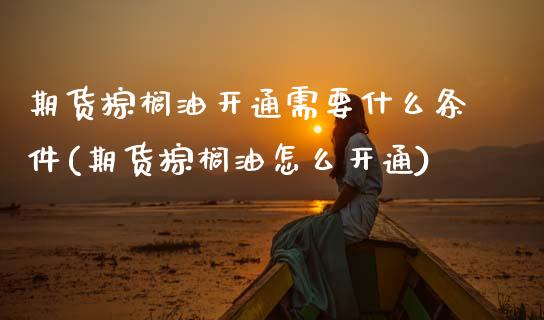 期货棕榈油开通需要什么条件(期货棕榈油怎么开通)