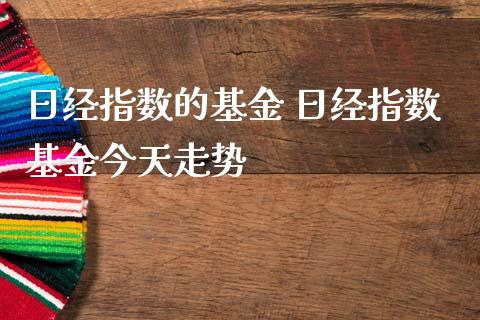 日经指数的基金 日经指数基金今天走势