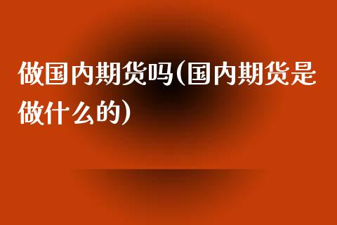 做国内期货吗(国内期货是做什么的)