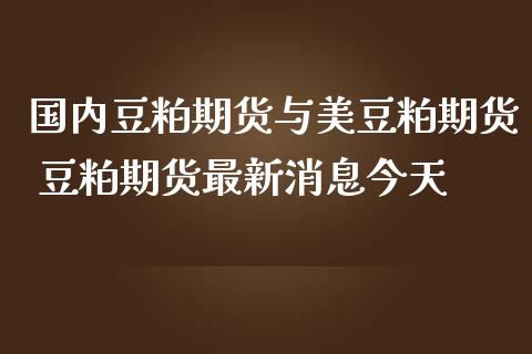国内豆粕期货与美豆粕期货 豆粕期货最新消息今天
