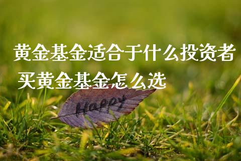 黄金基金适合于什么投资者 买黄金基金怎么选