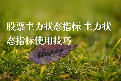股票主力状态指标 主力状态指标使用技巧