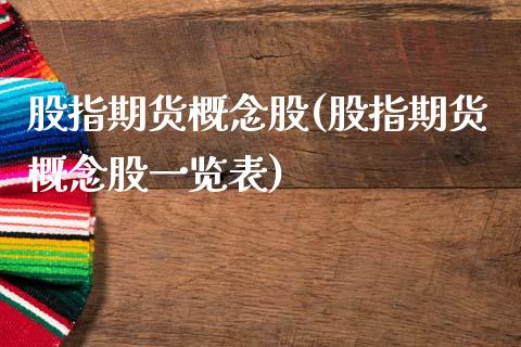 股指期货概念股(股指期货概念股一览表)
