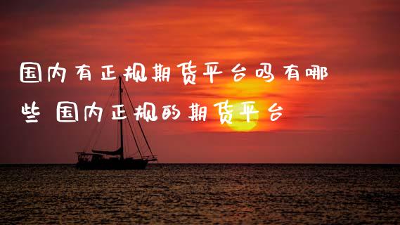 国内有正规期货平台吗有哪些 国内正规的期货平台