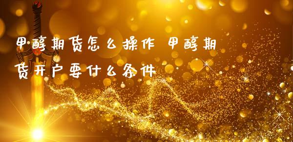 甲醇期货怎么操作 甲醇期货开户要什么条件_https://www.dglong8.com_理财百科_第1张