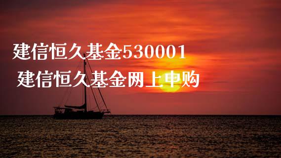 建信恒久基金530001 建信恒久基金网上申购