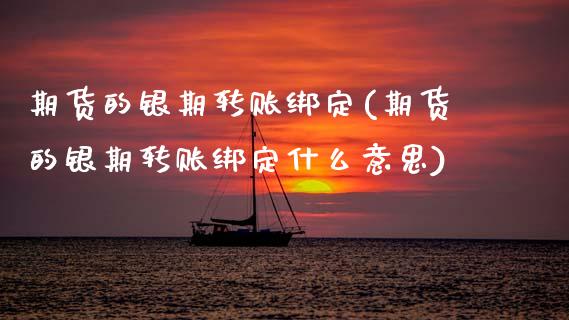 期货的银期转账绑定(期货的银期转账绑定什么意思)