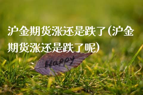 沪金期货涨还是跌了(沪金期货涨还是跌了呢)