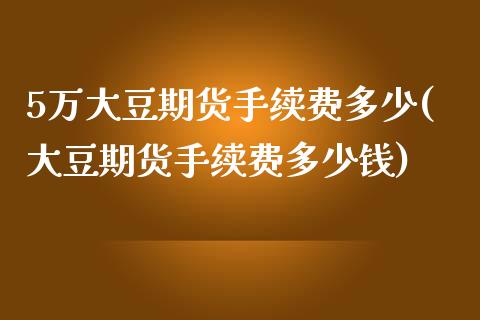 5万大豆期货手续费多少(大豆期货手续费多少钱)