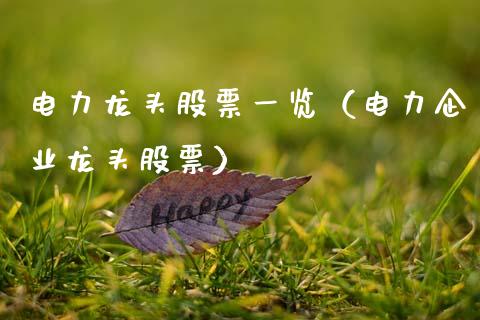电力龙头股票一览（电力企业龙头股票）