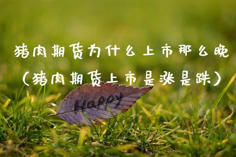 猪肉期货为什么上市那么晚（猪肉期货上市是涨是跌）