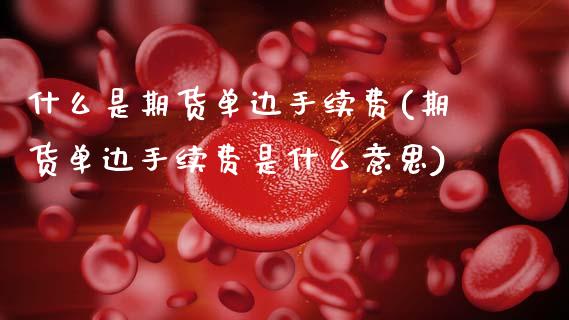 什么是期货单边手续费(期货单边手续费是什么意思)