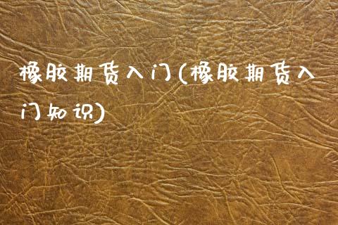 橡胶期货入门(橡胶期货入门知识)