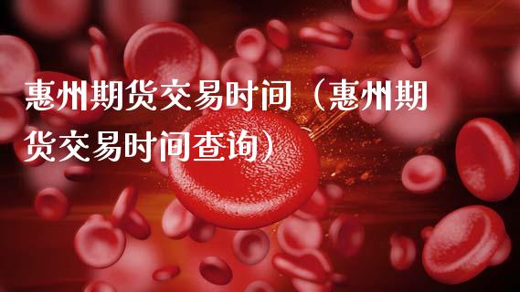 惠州期货交易时间（惠州期货交易时间查询）