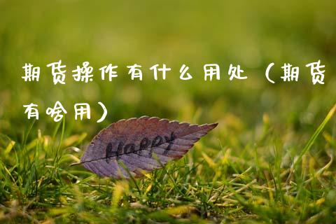期货操作有什么用处（期货有啥用）