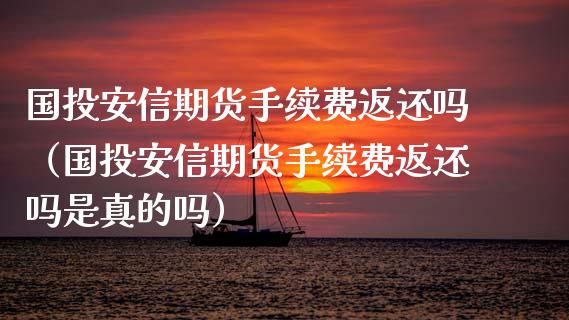 国投安信期货手续费返还吗（国投安信期货手续费返还吗是真的吗）