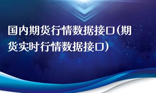 国内期货行情数据接口(期货实时行情数据接口)