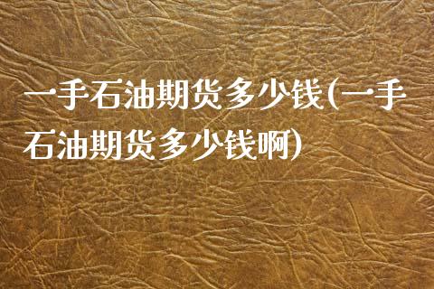 一手石油期货多少钱(一手石油期货多少钱啊)