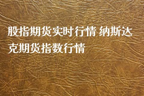 股指期货实时行情 纳斯达克期货指数行情