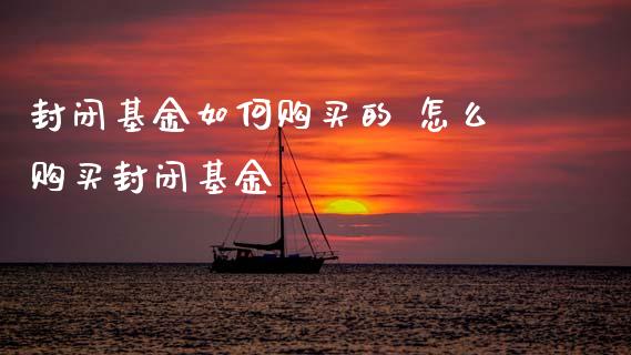 封闭基金如何购买的 怎么购买封闭基金