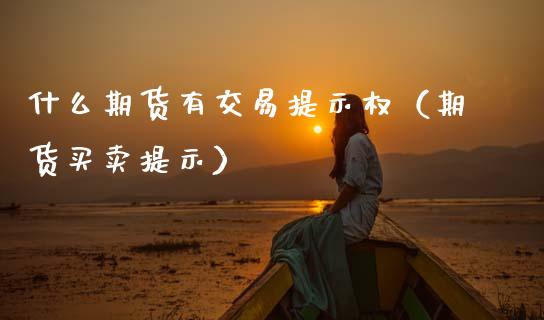 什么期货有交易提示权（期货买卖提示）