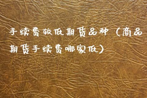 手续费较低期货品种（商品期货手续费哪家低）