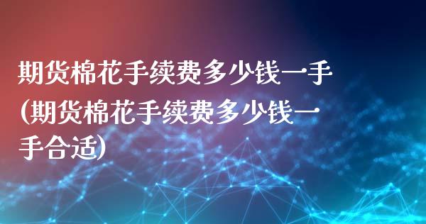 期货棉花手续费多少钱一手(期货棉花手续费多少钱一手合适)