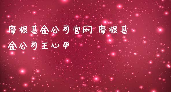摩根基金公司 摩根基金公司王心甲
