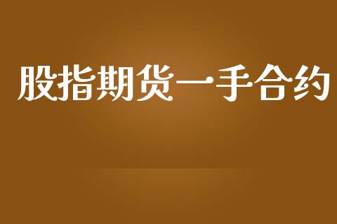股指期货一手合约