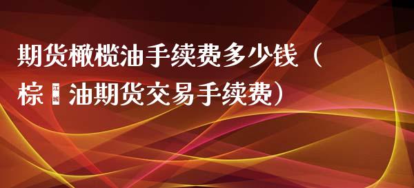 期货橄榄油手续费多少钱（棕榈油期货交易手续费）