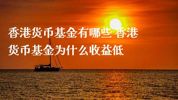 香港货币基金有哪些 香港货币基金为什么收益低