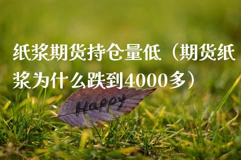 纸浆期货持仓量低（期货纸浆为什么跌到4000多）