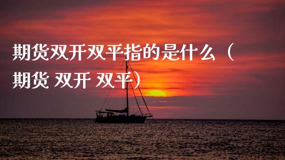 期货双平指的是什么（期货  双平）