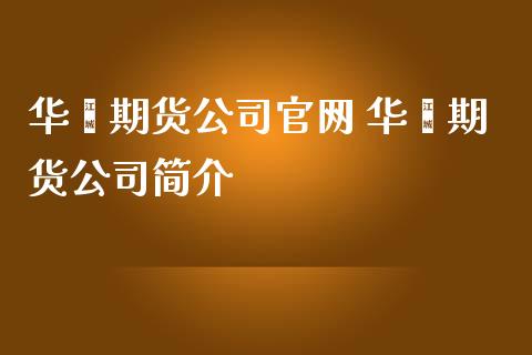 华鑫期货公司 华鑫期货公司简介