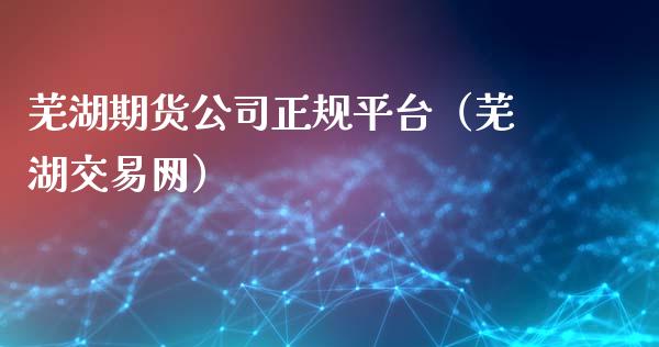 芜湖期货公司正规平台（芜湖交易网）
