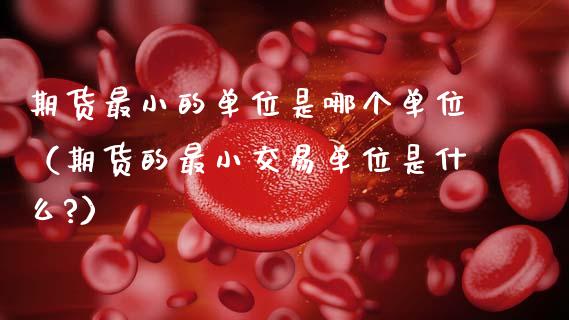 期货最小的单位是哪个单位（期货的最小交易单位是什么?）