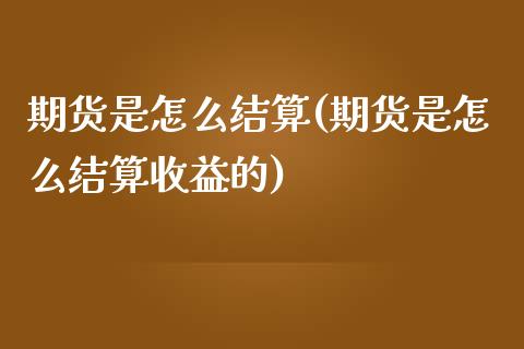 期货是怎么结算(期货是怎么结算收益的)