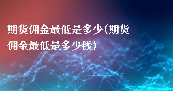 期货佣金最低是多少(期货佣金最低是多少钱)