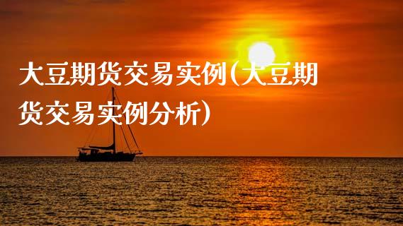 大豆期货交易实例(大豆期货交易实例分析)