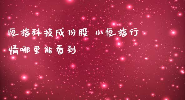 恒指科技成份股 小恒指行情哪里能看到