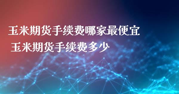 玉米期货手续费哪家最便宜 玉米期货手续费多少