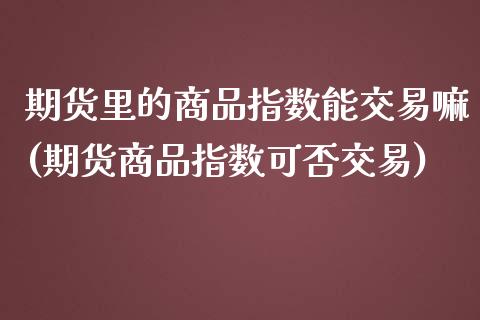 期货里的商品指数能交易嘛(期货商品指数可否交易)