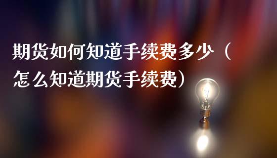 期货如何知道手续费多少（怎么知道期货手续费）