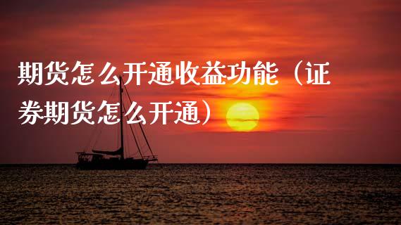 期货怎么开通收益功能（证券期货怎么开通）