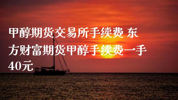 甲醇期货交易所手续费 东方财富期货甲醇手续费一手40元