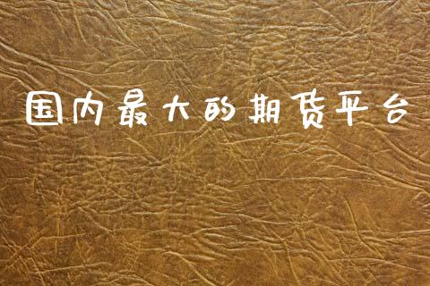 国内最大的期货平台