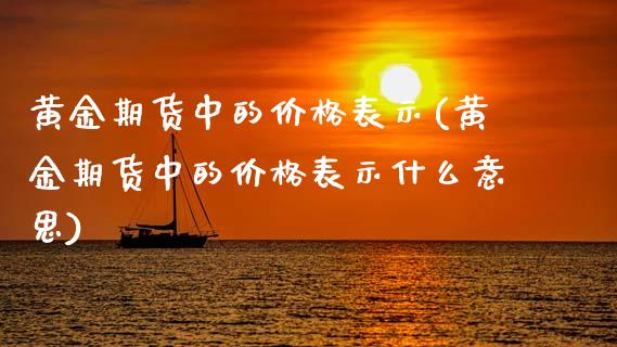 黄金期货中的价格表示(黄金期货中的价格表示什么意思)