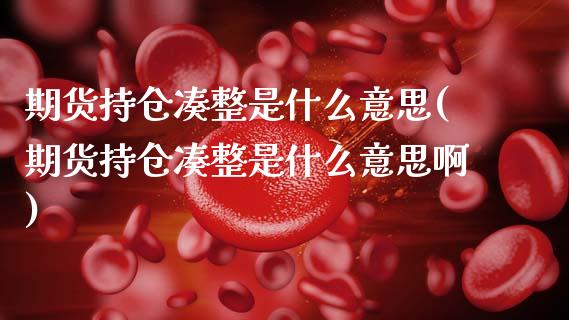 期货持仓凑整是什么意思(期货持仓凑整是什么意思啊)